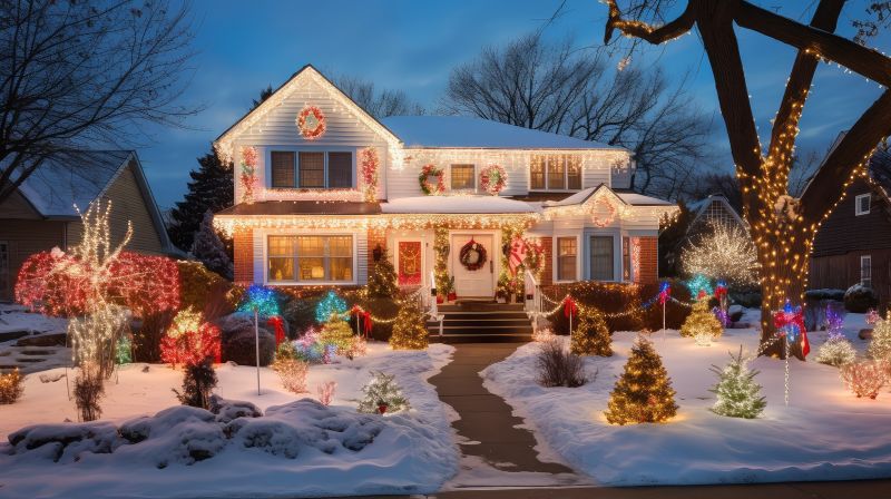 Christmas Lights Hanging in Olathe, KS
